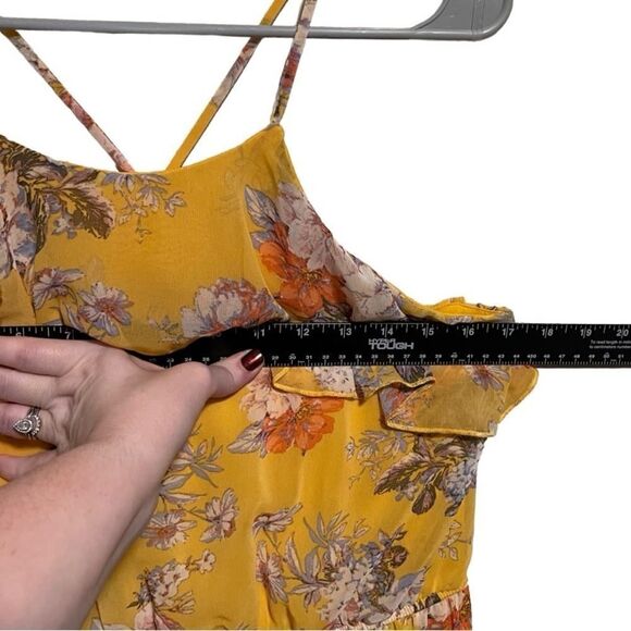 As U Wish- Women’s Yellow Floral High Low Dress, Size Large - Picture 7 of 11